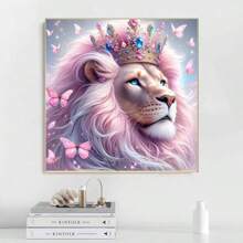 1 件无框圆形钻石画套件 - 全钻石水晶艺术马赛克 DIY 工艺套件，画布上，包括笔、胶水、托盘和钻石珠。适合钻石画爱好者、家居墙面装饰礼物和缓解压力 - 彩色 - 查看 3