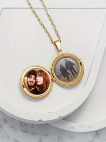 Collar personalizado con colgante de foto en caja, collar con colgante de foto, collar de foto, collar personalizado, collar conmemorativo, regalo conmemorativo de aniversario