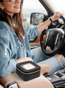 透明小方包，1个迷你透明化妆包，钱包收纳包，适合携带旅行必需品，透明化妆包，女士车载饰品，适用于度假海滩，浴室收纳，卧室收纳，容量大