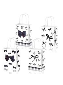 2/4/8件黑色蝴蝶结手提袋,礼品包装袋,礼品手提袋,婚礼派对节日礼品手提袋,糖果手提袋,烘焙饼干包装手提袋,情人节装饰礼品包装袋,生日礼物手提袋,男友礼物手提袋 (随机款式混搭) - 彩色 - 查看 12