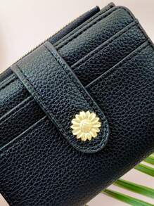 Women's Short Wallet Mini Handbag Multi-Function ID Card Holder Solid Color Coin Purse With Zipper Casual Soft PU Multi-Functional Wallet New Fashion Student Wallet Wallet Purse Wallet Mini Wallet Small Wallet - Black - View 3