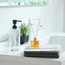 Hammered Glass Vanity Tray Organizer, Clear