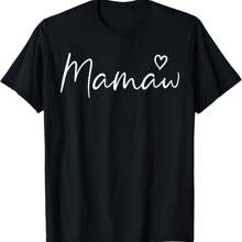 Mamaw Gifts For Women Grandma Heart Mother's Day Mamaw T-Shirt Women's Plus Size Graphic Tee - Black - View 1