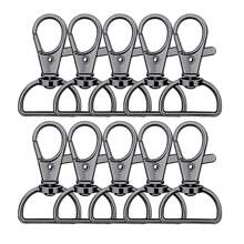 10 个 25 毫米旋转龙虾扣 D 形环弹簧钩钥匙扣旋转夹挂绳弹簧夹挂钩包带五金钱包制作配件 - 10PCS - 查看 13