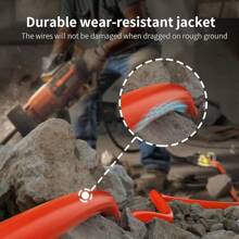 Cable de extensión para exteriores de 100 pies, calibre 12/3, resistente al agua con extremo iluminado, flexible y resistente al frío, con 3 clavijas, 15 Amp 1875W 12AWG SJTW, color naranja, certificado ETL - Naranja - Ver 2