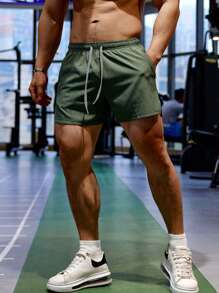 1pc Elastic Sports Shorts For Men, Suitable For Running, Training, Fitness, Basketball In Spring/Summer