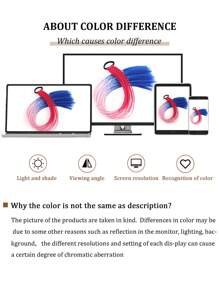 Colored Braids Hair Extensions With Rubber Bands Rainbow Braided Synthetic Hairpieces Ponytail Hair Accessories For Women Girls Daily Party Highlights Cosplay Dress Up Music Festival Use(24Inch)