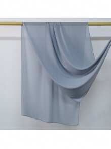 2pcs Set: Chiffon Matching Hijab & Undercap Set, Solid Color, Comfortable Breathable High-Density Pearl Chiffon Fabric, 1pc Slim Tube Hijab Cap + 1pc Breathable Chiffon Hijab Scarf, Suitable For Daily Modest Coverage - Baby Blue - View 2