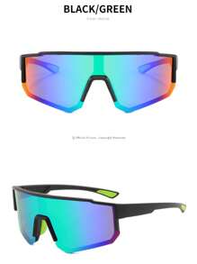 POLASUP 1pc Baby Pink Polarized Coated Lens Geometric Gradient Color Motorcycle Bicycle Nylon TR90 Material Frameless Women Men's Sports Glasses, Breathable And Ventilated, Suitable For All Seasons, Wind/Rain/Mosquito Protection, Impact Resistant (TR90 Melting Point Around 220°C, Molecular Structure Stable, With Memory And Elasticity, Quickly Recovers Original Shape After External Force Compression Or Twisting, Not Easy To Break, Suitable For Sports Or High Frequency Daily Use Scenarios) Autumn Accessories Goggles