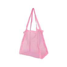 1 Stück Strandtasche, einfarbig, großräumige Kulturbeutel Aufbewahrungstasche mit Mesh