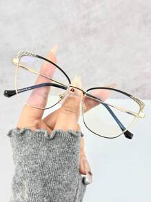 1pc Casual Fashion Cat-Eye Non-Prescription Glasses With High-Quality Sense, Suitable For All Seasons And Daily Wear