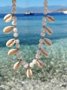 Cuier 1PC Sun Natural Boho Shell Necklace For Women Girls Sandy Choker Gift Beach Vacation Handmade Necklaces Jewelry