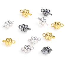 5 pares de conectores magnéticos de 7*12 mm de plata y KC oro para hacer joyas, brazaletes y collares