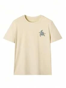 Damen Sommer Neu Einfach Niedlich Schildkröten Muster Lässig Urlaubs Stil Locker Vielseitig Rundhals Aprikose Kurzarm T-Shirt Modisch Täglicher Oberteil Geeignet Für Täglichen Urlaub Tragen Weißes Oberteil