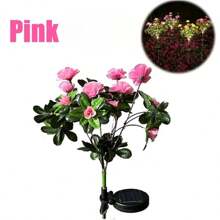 Rhododendron Solar Lamp Waterproof Yard Power LED Artificial Flower Light For Courtyard Landscape Garden Decoration Lawn Light, Outdoor Garden Lighting For Pathway, Yard, Patio - Azalea - View 12