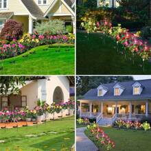 Rhododendron Solar Lamp Waterproof Yard Power LED Artificial Flower Light For Courtyard Landscape Garden Decoration Lawn Light, Outdoor Garden Lighting For Pathway, Yard, Patio - Azalea - View 7