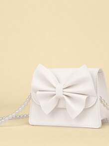 1pc Children Girl Princess Pearl Chain Bow Decor Mini Shoulder Crossbody Bag - Crossbody Bags - View 5