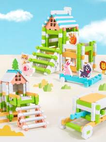 Xây dựng bằng khối mộng và chốt, Nhà của kiến trúc sư, Quà tặng câu đố cho trẻ em, Giáo dục sớm cho cha mẹ và con cái, Đồ chơi bằng gỗ, Giáo cụ giảng dạy Montessori - Nhiều màu - Xem 5