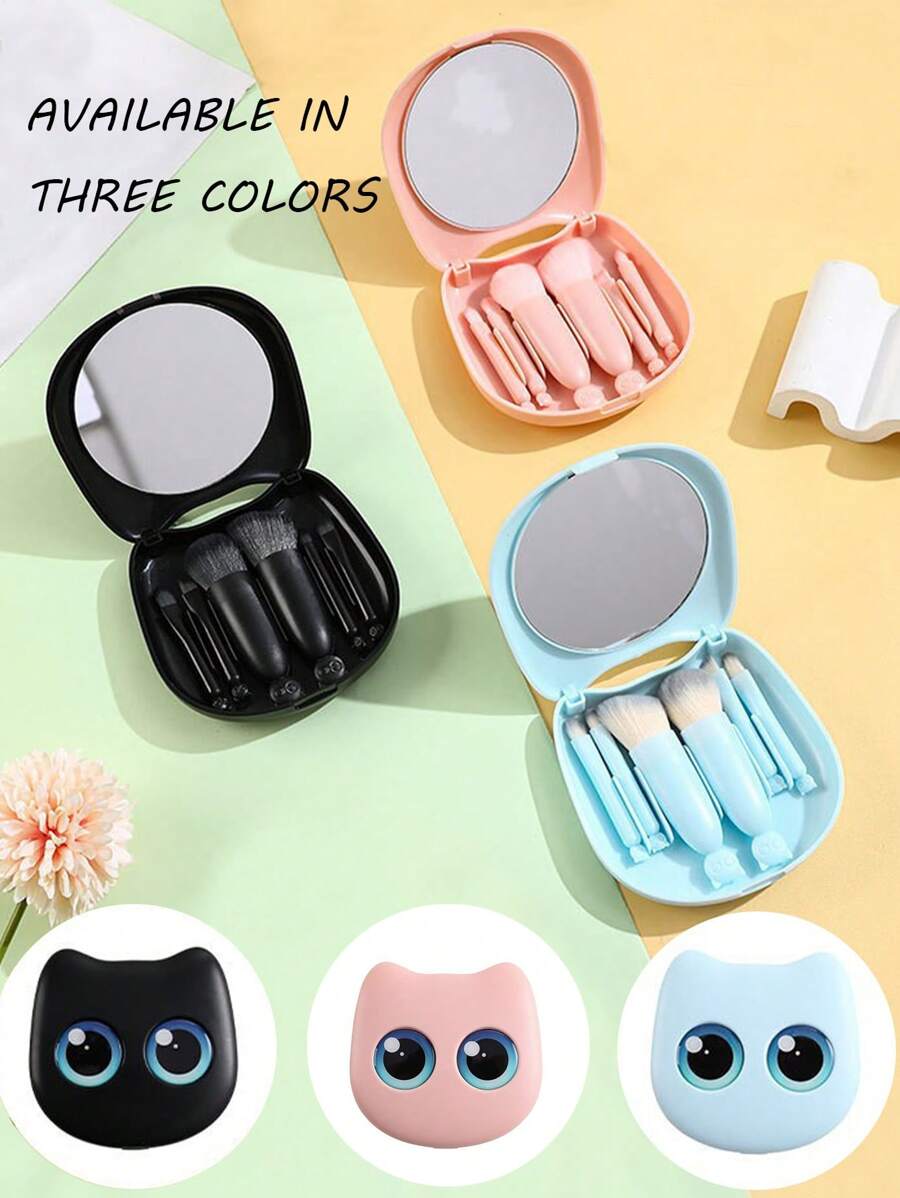 6支装便携迷你化妆刷套装，带镜子和收纳盒 - 尼龙刷毛，适用于修容、散粉、唇妆、眼影、细节修饰和眉形塑造 - 方便旅行的美容套装，包含修容刷、眼影刷、细节修饰刷和眉刷 - 送给姐妹、妈妈的理想礼物，适合生日、周年纪念日、圣诞节等场合。化妆配件、化妆刷套装、化妆刷套装、化妆刷套装、完整化妆套装、化妆刷套装、完整化妆套装、化妆刷套装、化妆刷套装、化妆礼品套装 - 彩色 - 查看 1