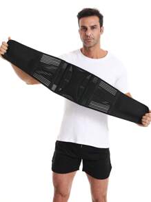 1pc Outdoor Sports Fitness Waist Support Belt, Men Fitness Running Waist Trainer For Basketball Training, Deep Squat, Deadlift, Abs Shaper, New Spring Summer Sports Accessory Gym Accessories Lumbar Girdles - Black - View 3