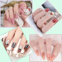 2Pcs Dual-Ended Nail Art Design Brushes With Rhinestone Handle - UV Gel Nail Art Tools Set