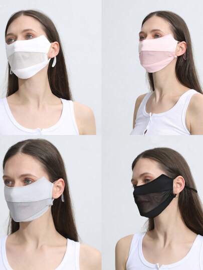 قناع وجه واقي من الشمس للنساء، بتصميم شبكي، مقاوم للرياح والغبار، حماية من الأشعة فوق البنفسجية للاستخدام في فصلي الربيع والصيف