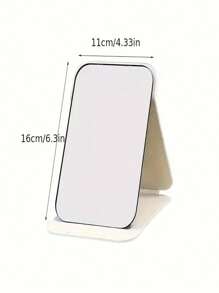 1pc Portable Folding Makeup Mirror With Frame - Visually Appealing Black Desktop Vanity Mirror For Dorm, Office Or Home Use, Compact And Fashionable Design, Great For On-The-Go Grooming Home Bathroom Decor Fall Decor Makeup Organizer Bathroom Accessories Back To School