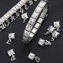 1 件 A-Z 字母吊饰模块化手链珠组合，适用于定制手链设计，理想的节日礼物珠宝配饰 - 字母 - 查看 2