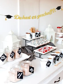 New 2025 Graduation Decoration Glitter Black And Gold - Du Hast Es Geschafft - With Graduate Hat Motif - Graduation Party Decorative Paper Banner - Hanging Decoration For Graduation, Bachelor And Master