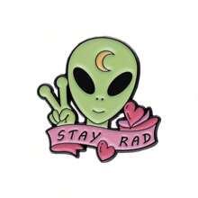 1pc Fashionable Creative Exaggerated Alien Cartoon Style Metal Brooch, Versatile Accessory - Multicolor - View 8