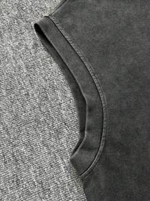Men's Dark Color Casual Vintage Washed Round Neck Tank Top