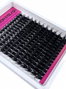240 peças/216 peças/192 peças/168 peças 8D Luxo Fofo e Macio DIY Cluster Lashes - 10-20mm Comprimento Misto Extensões de Cílios 0,07mm Russo DD Curl Grosso e Reutilizável Cílios Dramáticos, Fácil de Usar Reutilizável - 12 Bandejas 60D/80D/100D/120D/160D Pacote de Variedades