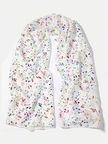 1pc Rainbow Foil Scarf, Casual Everyday Accessory For Dress - White - View 2