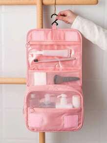 Portable Hanging Makeup Bag, Cosmetic Storage Organizer, Beauty Tools Holder, Lightweight Toiletry Bag, Large Capacity Travel Toiletry Organizer, Fluffy Hanging Toiletry Bag, Compact Makeup Organizer
