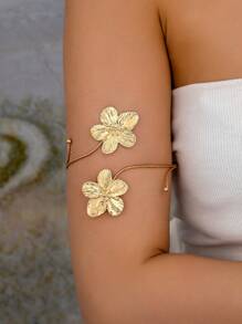 1pc Minimalist Geometric Petals Charm Bracelet For Women, Everyday Wear