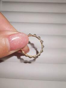 1 件甜美清新 925 纯银镀金雏菊花戒指，送给女朋友的礼物 - 金色 - 查看 7