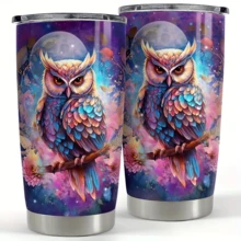 20oz Creative Customized Pattern Stainless Steel Double Layer Insulated Travel Mug, Keeps Hot/Cold, Portable