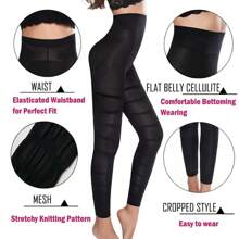 Anti Cellulite Women Compression Leggings Leg Shaper High Waist Black Pants Shapewear - Black(1 Pack) - View 2