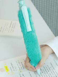 1pc Extra Large Plush Roller Ball Pen, 1.0mm Tip, Black Ink, Suitable For Office, School Writing, Back To School Gift