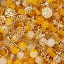 30g/Bolsa Juego de cuentas de cristal de vidrio y metálicas de colores surtidos - Kit de joyería DIY para hacer pulseras, tobillos y accesorios