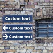 4x16 Inch Personalized Vintage Metal Directional Sign, Wall Hanging, School Theme, No Electricity Required - Multicolor - View 1