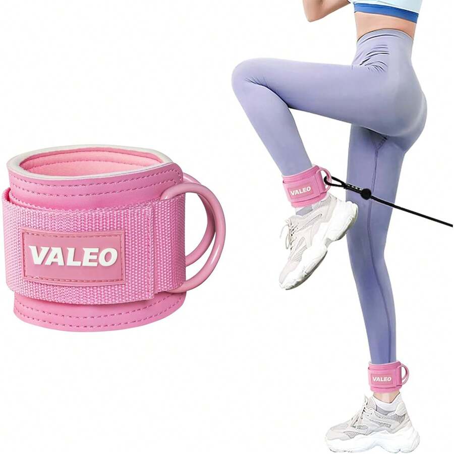 NINE STUDY 1pc Ankle Strap For Cable Machine, One Size Fit With Premium Padding, PU Leather Glute Kickback Ankle Strap For Men & Women, Ankle Cable Straps For Workout, Booty Workout, Leg Extension, Hip Abductors & Lower Body Exercises - Multicolor - View 1