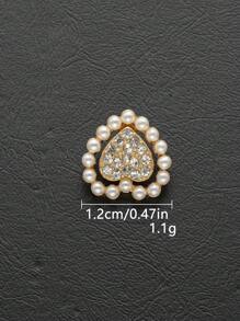 5 件/包时尚镂空双心形水晶珍珠金属纽扣，百搭开衫毛衣外套夹克鞋帽礼盒 DIY 缝纫首饰配件 - 彩色 - 查看 8