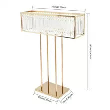 Giá đỡ hoa cưới bằng pha lê kim loại vuông trang trí tiệc cưới trang trí phòng cô dâu - Vàng - Xem 2