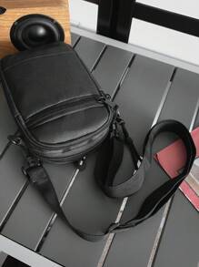 peach tree Peach Tree Men's Small Square Bag, Crossbody Bag, Waist Bag, Shoulder Bag, Phone Pouch, Coin Purse, Running Bag, Bike Bag, Fashion Solid Color Minimalist Zipper Closure Adjustable Strap Sports Casual Street Business Travel Vacation Essential Young Man Chic Square Bag