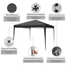 CAROMA Pabellón 3x3, pabellón plegable 3x3 impermeable estable, carpa para fiestas 3x3 pabellón de jardín protección UV 50+ pabellón plegable 3x3m pabellón emergente con 4 sacos de para acampar, playa (negro)