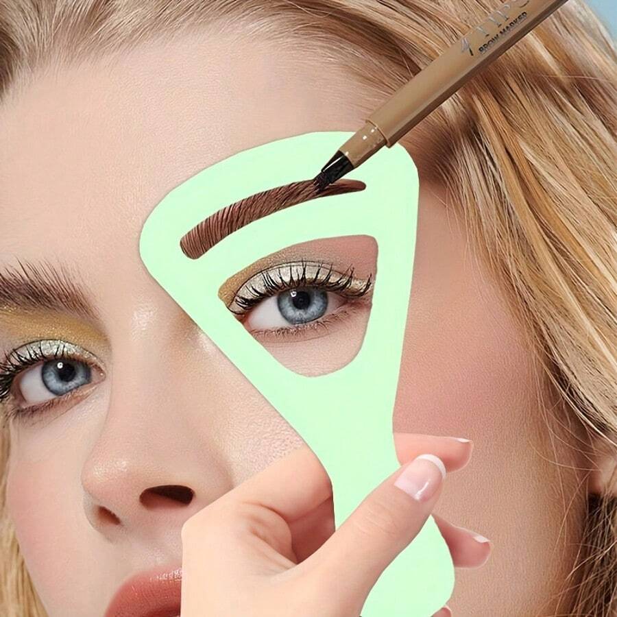 10pcs Reusable Eyebrow Stencils - Guide To Create Perfect Natural Eyebrows, No Battery Required, Suitable For Makeup, Home Decor, Vanity, Travel, Bedroom, Makeup Accessories, Christmas Gift, Makeup Tools, Affordable, Women Gift, Christmas Present - Multicolor - View 1