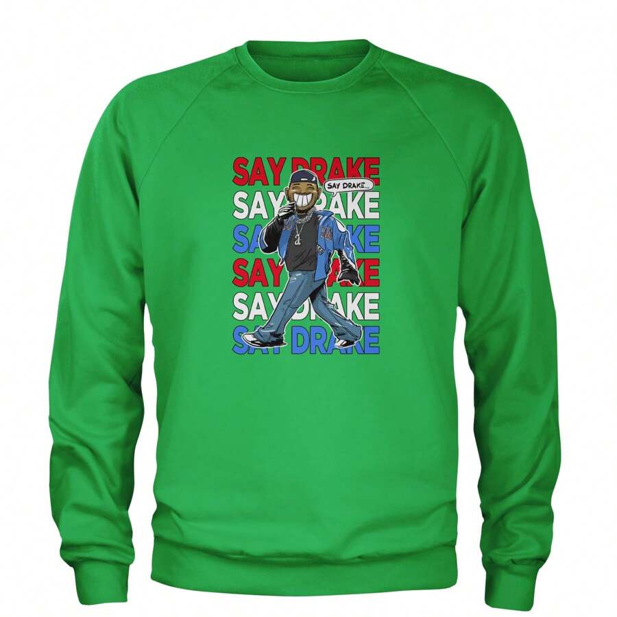Say Drake Smiling Meme Mustard Adult Crewneck Sweatshirt - Kelly green - View 1