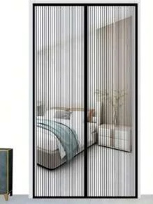 Magnetic Door Panel, Fabric Net, Door Panel Magnetic Closure, Self-Locking And Robust Net To Prevent Insects From Entering Through The Strong Magnetic Door Panel Net, 100*200cm Black