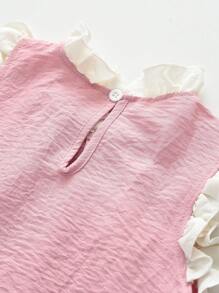Young Girls Princess Cute Mesh Patchwork Tank Dress For Summer - Pink - View 5